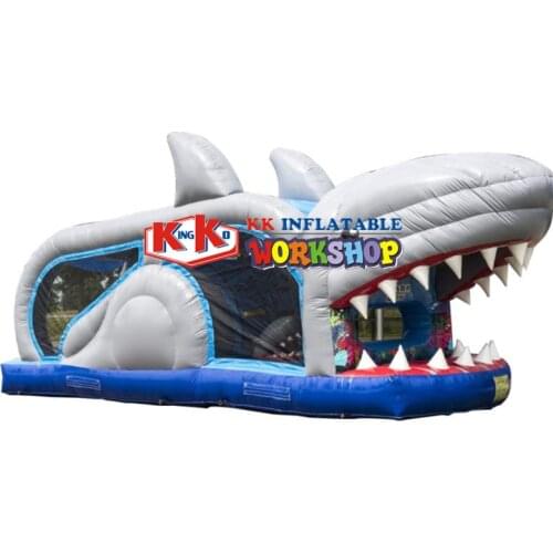 Deep sea giant toothed shark and modeling Joyful inflatable slide for children