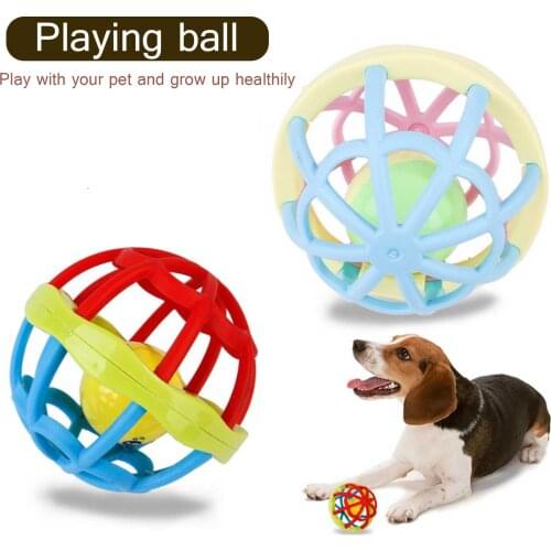 Pet Hollow Out Toy Ball Non-Toxic Rubber Ball Toy Chew Toys for Small Medium Large Dogs Pet Training Products Sounding Bell Ball