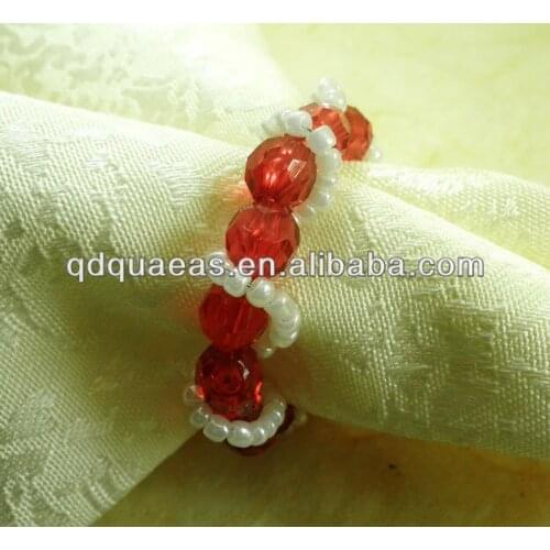Napkin rings acrylic red beades, napkin holder wholesale