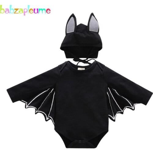 2PCS/0-24Months/Twins Baby Clothes Infant Boys Bodysuit+Hats Long Sleeve Cotton Newborn Halloween Costume Jumpsuit Sets BC1247-1