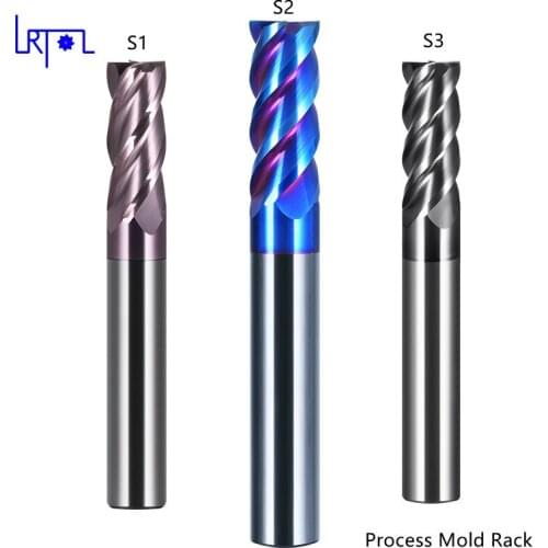 HRC65 Mold Rack End Mill D4/6/8/10/12mm for mill cutter with NANO coating CNC machine