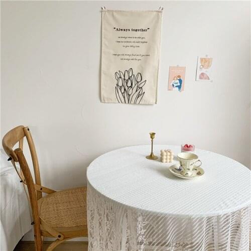 Korean Style Tulip Hanging Cloth 35x55cm Simple Hand Painte Chic Napkin Background Cloth