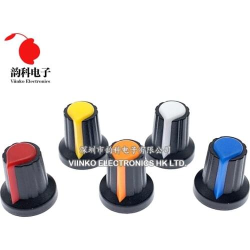1000pcs WH148 potentiometer knob cap Yellow Orange Blue White Red Green 15X17mm AG2 knob