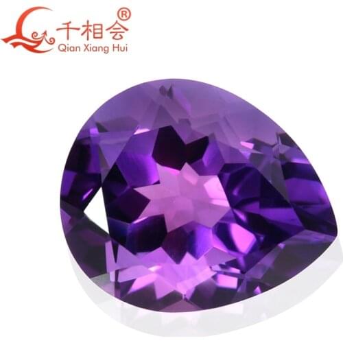 Pear shape purple color natural cut beautiful natural amethyst crystal gemstone