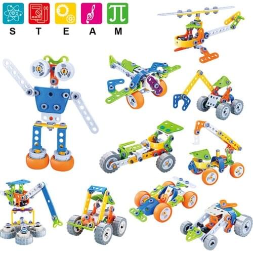 STEAM EDUCATIONAL BUILD AND PLAY 10 IN 1 DIY ASSEMBLING BLOCKS