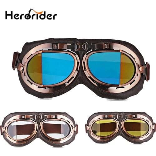 Fishberg Vintage Motorcycle Goggles Motorbike Vintage Helmet Goggles UV Protection