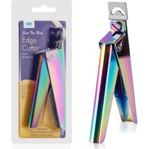 Rainbow Nail Art Clipper Edge Cutters Fingers Toe Tools Trimmer False Nail Tips Scissor Stainless Steel Nail Manicure Tools
