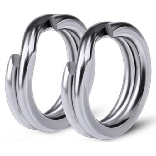 100pcs Fishing Split Rings Hard Bait Silver Stainless Steel 4-19mm Double Loop Split Open Carp Tool Fishing Accessories Tackle