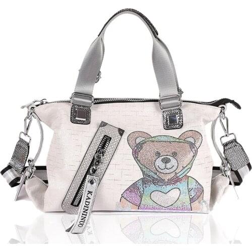 Luxury Rhinestone Designer Handbags Brand 2021 Fashion Diamond Crossbody Bags High Capacity Women Bear Shoulder Bag Sac A Main