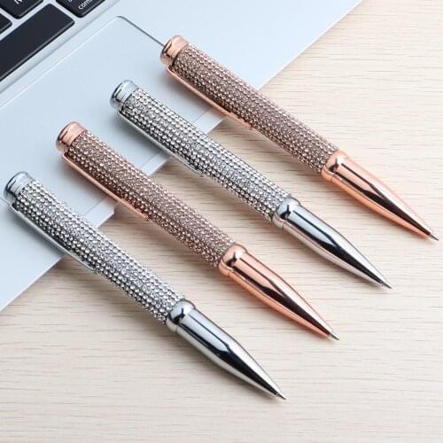 1/5Pcs/Set Diamond Crystal Pen High Quality Ballpoint Pen Ring Wedding Office 0.7mm Student Stationery For School Office Gift