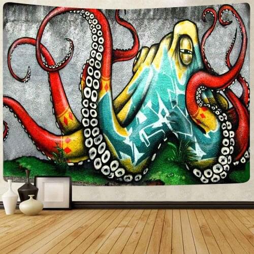 Simsant Octopus Tapestry Mandala Marine Life Japanese Style Art Wall Hanging Tapestries for Living Room Home Dorm Decor