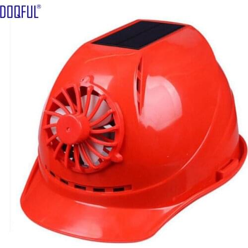 Solar Panel Fan ABS Crash Hard Helmet Li Battery Indoor Outdoor Work Safety Bump Cap Casco De Seguridad Sunscreen Hat Breathable
