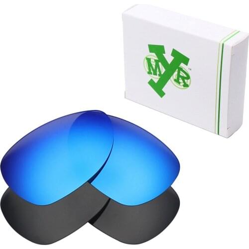 Stealth Black & Ice Blue 2 Pairs Mryok POLARIZED Replacement Lenses for Oakley Felon Sunglasses