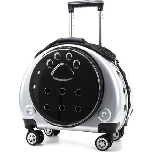 Cat Bag Pet Out Bag Cat Cage Portable Bag Double Shoulder Dog Backpack Space Bag Pull Rod Large Capacity Backpack