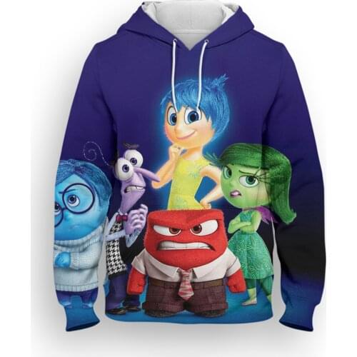 Inside Out Cartoon Anime Sweatshirt Men Fashion Disney 3D Print Boy Girl Kids Hoodies Harajuku Streetwear Women Pullovers