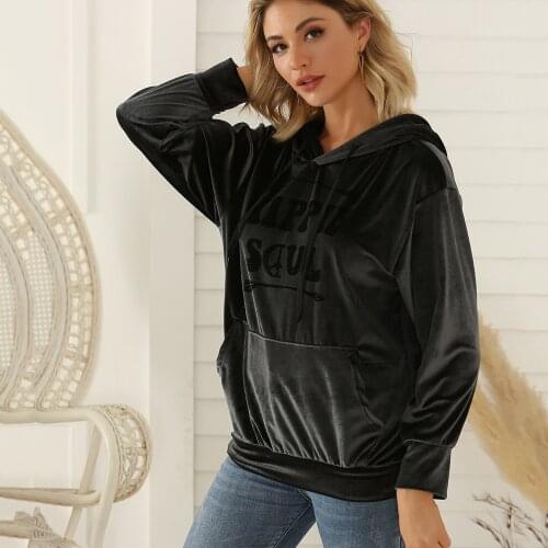 Gray Plush Hoodie Women Spring Autumn Fashion Loose Casual Long Sleeve Streetwear Womens Clothing Lugentolo