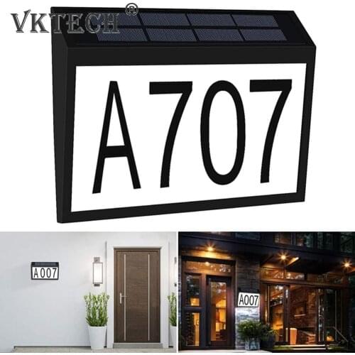 Waterproof Solar House Number Lamp 10 LED Address Sign Outdoor Lighting Wall Lamp for Home Yard Street Garden Door