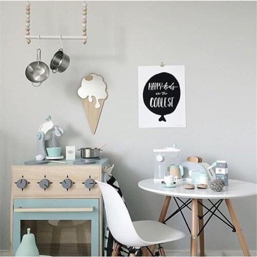 Nordic Scandinavia Style Nursery Decorative Mirror Venetian Bathroom Cartoon Plexiglass Wall Mirror With Frame Hanging Decor