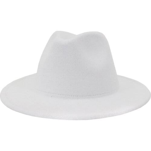 Men Fedora hats women Simple woolen hat jazz hats British style hat Fashion hat autumn winter big along Multicolor hat