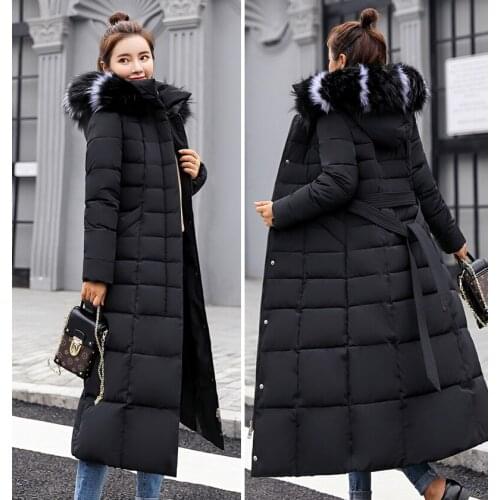 Women Winter Jackets Coats Fashion Slim Zipper Padded Warm Thicken Long Ladies Outwear Korean Casual Hooded Overcoats