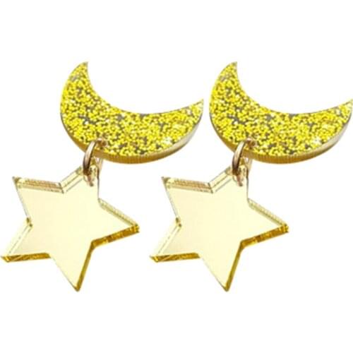 1Pair Anime Moon Cosplay Kawaii Star Moon Space Earrings Ear Clip