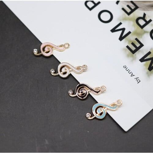 10pcs/lot 22*11mm Music Note Diy Deisgn Enamel Charm for Jewelry Making Earring Bracelet or Necklace Charms