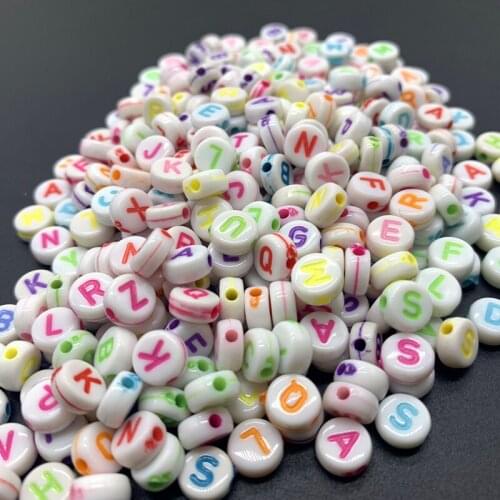 100pcs 6mm Mix Letter Beads Round Alphabet Beads Acrylic Beads DIY Jewelry Making For Bracelet Necklace Accessories#03