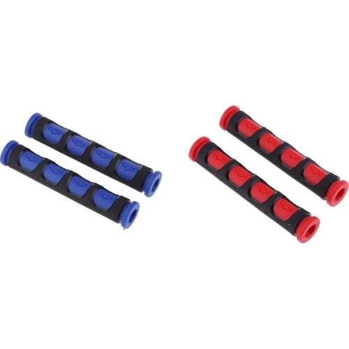 2 Pair Motorcycle Brake / Clutch Lever Sleeves Nonslip Hand Grips Blue+Red