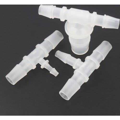 5pcs/lot 8 10mm To 4-20mm PP Reducing Tee Connectors Micro Irrigation Pagoda Hose Joints Aquarium Tank Air Pump Aerator Fittings