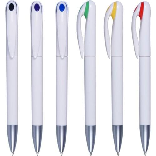 500 pcs/lot white design pens for school and office writing custom logo print pen