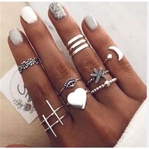 51278 hanzhishangfeng alloy love joint ring set 10 piece combination creative ring