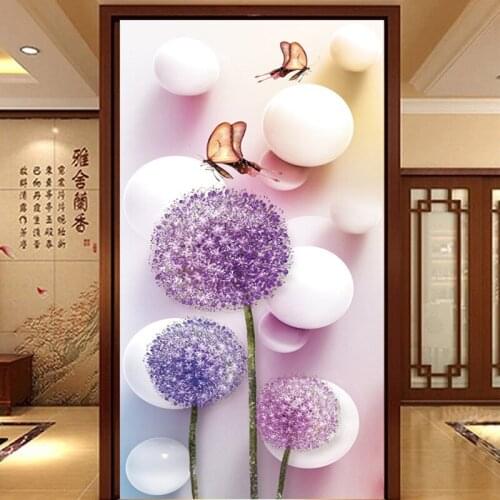 5D DIY Full Mosaic Round Diamond Painting Cross Stitch Dandelion Butterfly 3D Embroidery Floral Diamond Wall Home Christmans