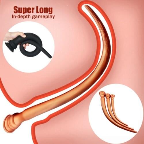 New 60cm Super Long Anal Plug Huge Sucker Dildo Butt Plug Prostate Massager Vagina Anal Dilator Masturbation SM Adult Sex Toys