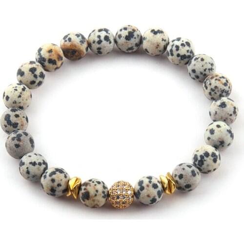 Free Shipping Natural Stone Armband Cubic Zircon Ball Beads Dress Bracelets