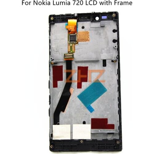 For Nokia Lumia 720 LCD Display Touch Screen with Frame For Nokia Lumia 720 Display Digitizer Assembly Replacement Parts N720
