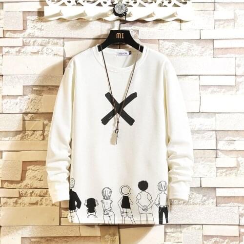 Autumn Spring Black White Tshirt Top Tees Style Brand Fashion Clothes OverSize M-5XL O NECK Long Sleeve T Shirt MenS