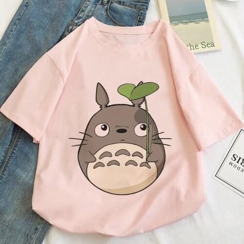 Japanese Anime Totoro Graphic Print T-shirt Women New Summer Fashion White Tops Harajuku Aesthetic Vintage Female Casual T Shirt