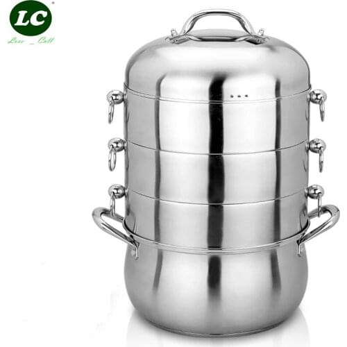 Cook Steamer Pot Cooking Tool 15 Litre Stainless Steel Steaming Cooker 28cm 4layers Energy-save Kitchen Casserole Cookware