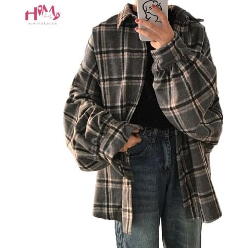 Блузки в клетку Himifashion China At AliExpress