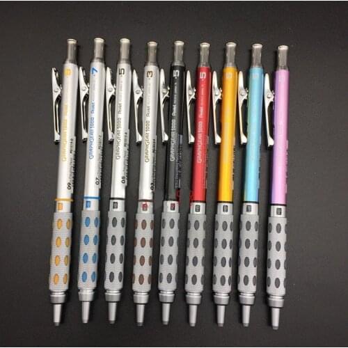 Japan Pentel GRAPHGEAR Mechanical Pencil Metal Rod 0.3 0.5 0.7 0.9MM Low Center of Gravity Automatic Pencils PG1013 1015 1017