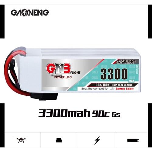 Gaoneng GNB 3300mah 6S 90C 22.2V Lipo Battery XT60 XT90 T Plug Fixed Wing Vehicle Model Ship High Performance Lithium Battery
