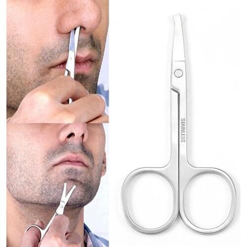 Nose Hair Scissors Steel Mini Portable Curved Mustache Nose Ear Hair Remover Scissor Trimmer Safety Hair Trimmer
