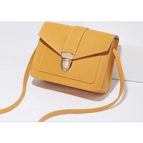 Fashion Small Crossbody Bags for Women 2021 Mini PU Leather Shoulder Messenger Bag for Girl Yellow Bolsas Ladies Phone Purse