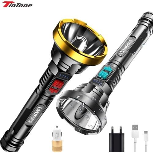 80000LM Flashlight Long Range Powerful Torch Waterproof USB Rechargeable Battery Built-in Lantern for Hunting Fishing
