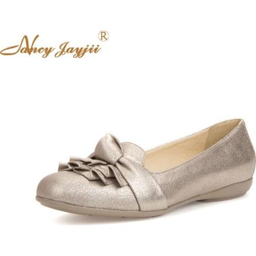 Nancyjayjii Women Ladies Flats Shoes Silvery Solid Slip-On Ruffles Square Toe Butterfly-kont Fashion Leisure Elegant Mature 2021