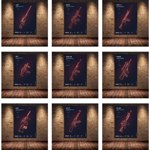 Game Gun Series Picture Poster Canvas Painting And Prints Cuadros Art Wall Decoration Mural Modern Home Room Decor No Fram