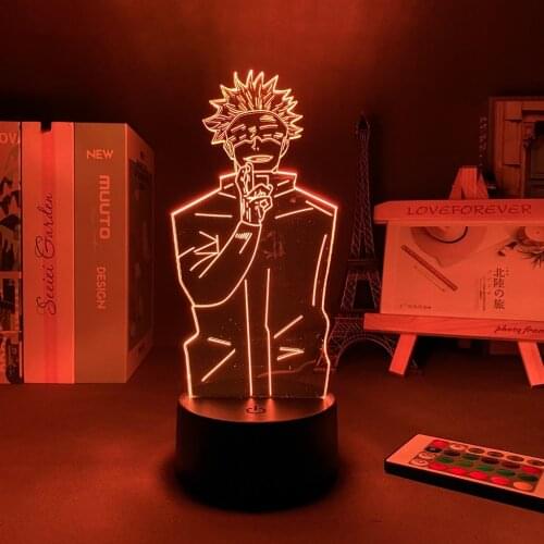 3D remote control desk lamp Anime Jujutsu Kaisen Led Night Light Satoru Gojo Lamp for Bedroom Decor Birthday Gift