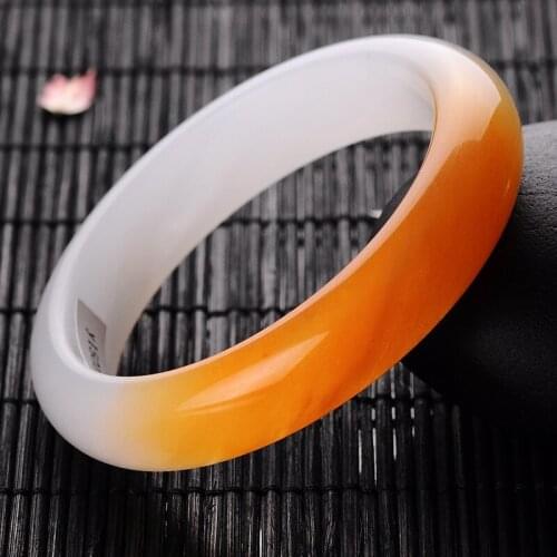 Natural Chinese Jade Yellow Hand-carved Bracelet Fashion Boutique Women Jewelry Bracelet Gift Accessories