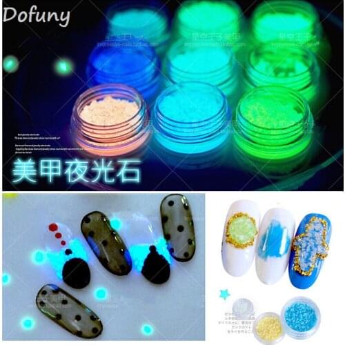 Neon Phosphor Powder Nail Glitter Powder Dust Luminous Sand Fluorescent Powder Nail Glitters Glow in the Dark