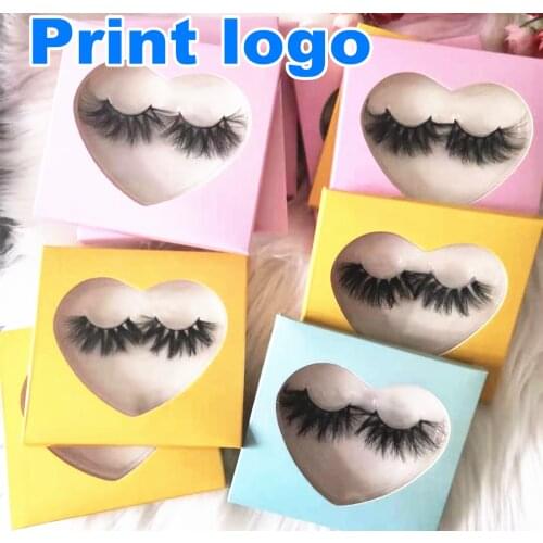 Newes 50/100pcs heart-shaped Paper Packing Box with tray for 25mm long EyeLash Wholesale Bulk Cheap Pretty Lash Storage Package
